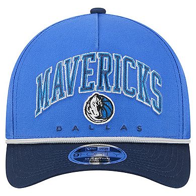 Men's New Era Blue Dallas Mavericks Bold Arch COOLERA 9FORTY A-Frame M-Crown Adjustable Hat
