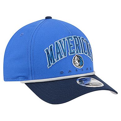 Men's New Era Blue Dallas Mavericks Bold Arch COOLERA 9FORTY A-Frame M-Crown Adjustable Hat