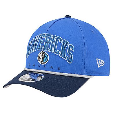 Men's New Era Blue Dallas Mavericks Bold Arch COOLERA 9FORTY A-Frame M-Crown Adjustable Hat