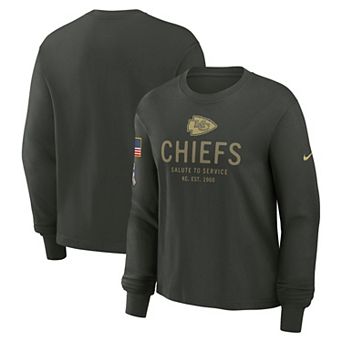 Women's Nike Dark Green Kansas City Chiefs 2025 Salute to Service Sideline Dri-FIT Long Sleeve T-Shirt