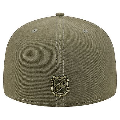 Men's New Era Olive Boston Bruins Military Appreciation Flag 59FIFTY Fitted Hat