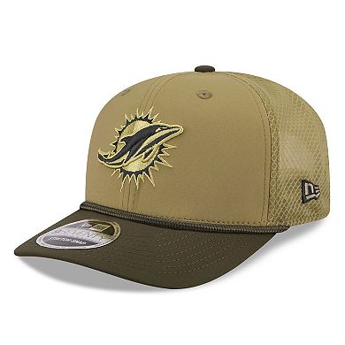 Men's New Era Green Miami Dolphins 2025 Salute to Service 9SEVENTY Adjustable Hat