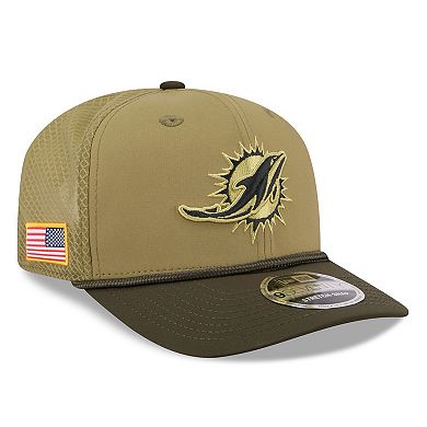 Men's New Era Green Miami Dolphins 2025 Salute to Service 9SEVENTY Adjustable Hat