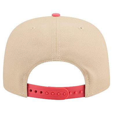 Men's New Era Light Beige/Coral Miami Marlins Color Pack A-Frame 9FIFTY Snapback Hat
