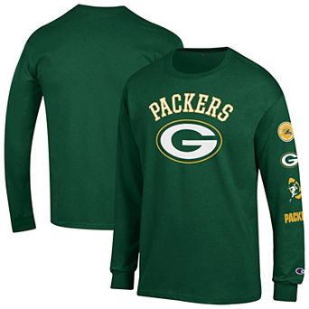 Men's Champion Green Green Bay Packers Seal Long Sleeve T-Shirt