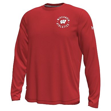Men's Under Armour Red Wisconsin Badgers Sideline Knockout Long-Sleeve T-Shirt