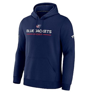 Men's Fanatics Navy Columbus Blue Jackets Authentic Pro Primary Hoodie
