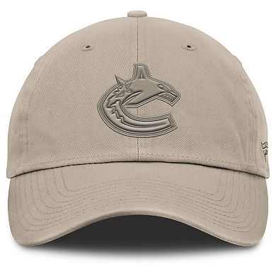 Men's Fanatics Tan Vancouver Canucks Authentic Pro Road Adjustable Hat