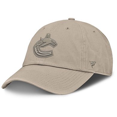 Men's Fanatics Tan Vancouver Canucks Authentic Pro Road Adjustable Hat