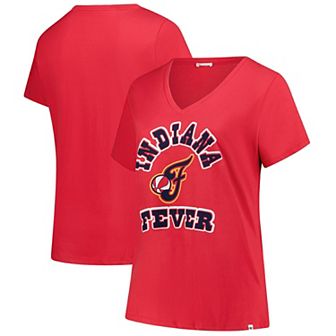 Women's Profile x 47 Red Indiana Fever Logo Lockup Plus Size V-Neck T-Shirt
