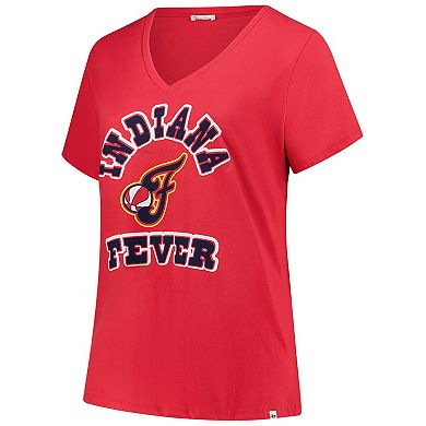 Women's Profile x 47 Red Indiana Fever Logo Lockup Plus Size V-Neck T-Shirt