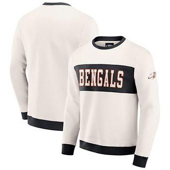 Men's Darius Rucker Collection by Fanatics Cream Cincinnati Bengals Colorblock Pullover Sweatshirt