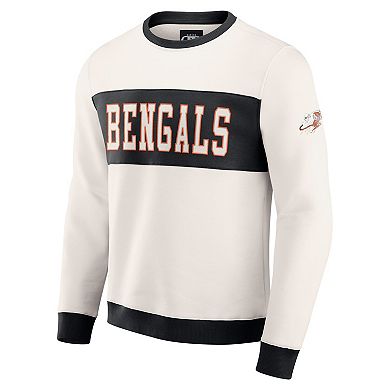 Men's Darius Rucker Collection by Fanatics Cream Cincinnati Bengals Colorblock Pullover Sweatshirt