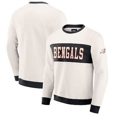 Men's Darius Rucker Collection by Fanatics Cream Cincinnati Bengals Colorblock Pullover Sweatshirt