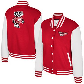 Women's Colosseum Red Wisconsin Badgers French Baguette Full Snap Fleece Jacket
