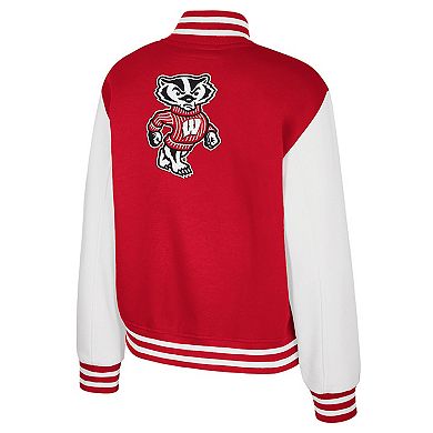 Women's Colosseum Red Wisconsin Badgers French Baguette Full Snap Fleece Jacket