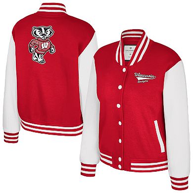 Women's Colosseum Red Wisconsin Badgers French Baguette Full Snap Fleece Jacket