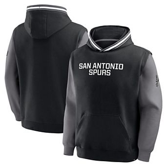 Men's Fanatics Black/Gray San Antonio Spurs Half Court Shot Clock Fastbreak Hoodie