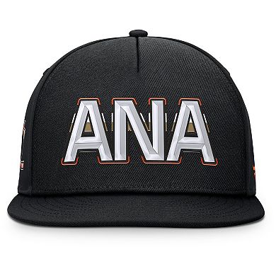Men's Fanatics Black Anaheim Ducks Authentic Pro Rink Team Code Snapback Hat