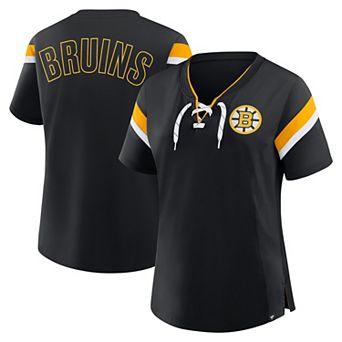 Women's Fanatics Black Boston Bruins Offside Athena T-Shirt