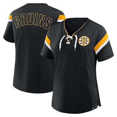 Women's Fanatics Black Boston Bruins Offside Athena T-Shirt