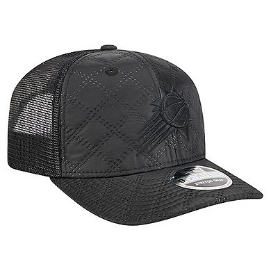 Men's New Era Black Phoenix Suns Quilted 9SEVENTY Trucker Adjustable Hat
