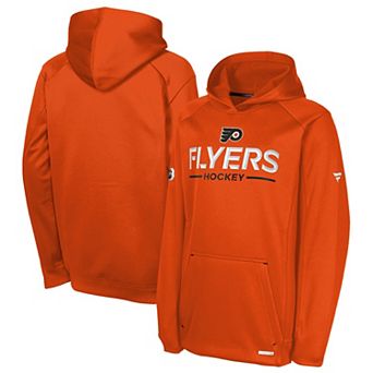 Youth Fanatics Orange Philadelphia Flyers Authentic Pro Rink Raglan Hoodie