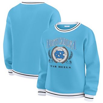 Women's WEAR by Erin Andrews Carolina Blue North Carolina Tar Heels Seal Sweatshirt