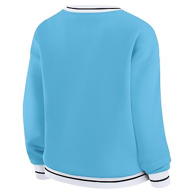 Women's WEAR by Erin Andrews Carolina Blue North Carolina Tar Heels Seal Sweatshirt