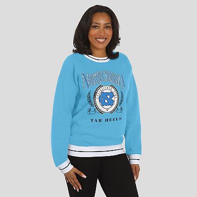 Women's WEAR by Erin Andrews Carolina Blue North Carolina Tar Heels Seal Sweatshirt
