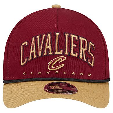 Men's New Era Wine Cleveland Cavaliers Bold Arch COOLERA 9FORTY A-Frame M-Crown Adjustable Hat