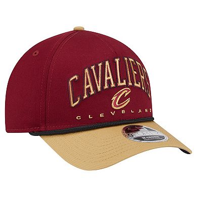 Men's New Era Wine Cleveland Cavaliers Bold Arch COOLERA 9FORTY A-Frame M-Crown Adjustable Hat