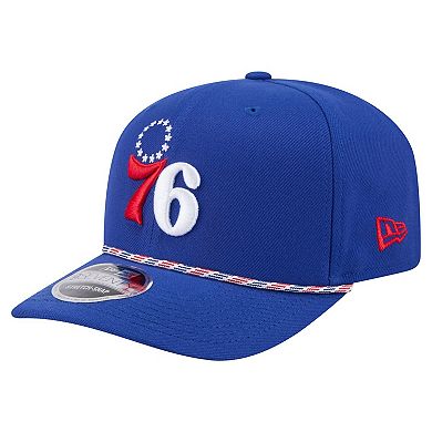 Men's New Era Blue Philadelphia 76ers Rope 9SEVENTY Adjustable Hat