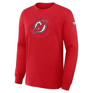 Men's Fanatics Red New Jersey Devils Authentic Pro Property Of Practice Long Sleeve T-Shirt