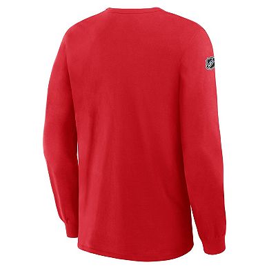 Men's Fanatics Red New Jersey Devils Authentic Pro Property Of Practice Long Sleeve T-Shirt