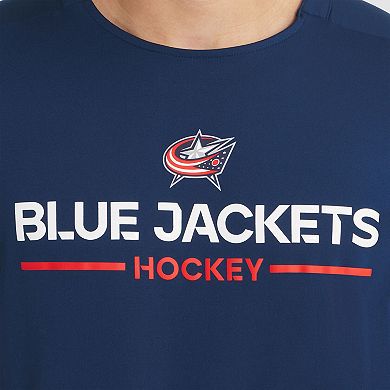 Men's Fanatics Navy Columbus Blue Jackets Authentic Pro Rink Tech T-Shirt