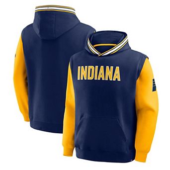Men's Fanatics Navy/Gold Indiana Pacers Half Court Shot Clock Fastbreak Hoodie