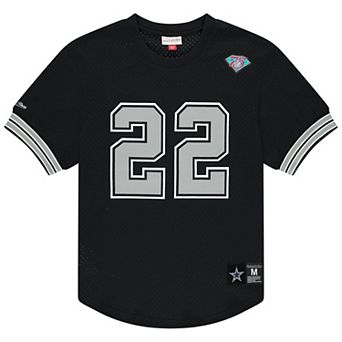 Men's Mitchell & Ness Emmitt Smith Black Dallas Cowboys Retired Player Name & Number Mesh Top