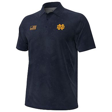 Men's Under Armour Navy Notre Dame Fighting Irish Freedom Collection ArmourFuse Polo