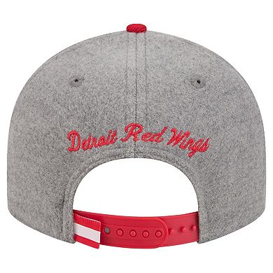 Men's New Era Gray/Red Detroit Red Wings Wool Pin Low Profile 9FIFTY Snapback Hat