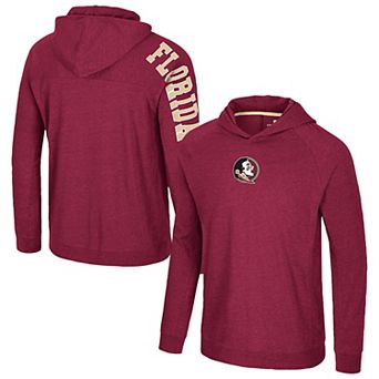 Men's Colosseum Garnet Florida State Seminoles Back in Business Long Sleeve Raglan Hooded T-Shirt