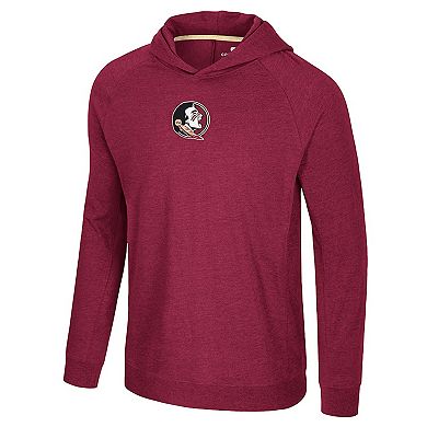 Men's Colosseum Garnet Florida State Seminoles Back in Business Long Sleeve Raglan Hooded T-Shirt