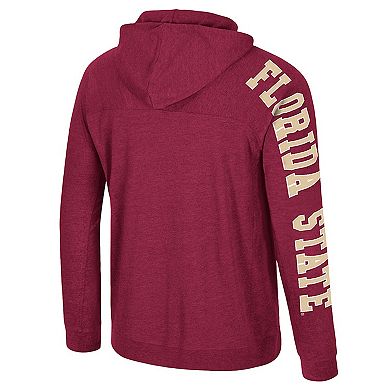 Men's Colosseum Garnet Florida State Seminoles Back in Business Long Sleeve Raglan Hooded T-Shirt