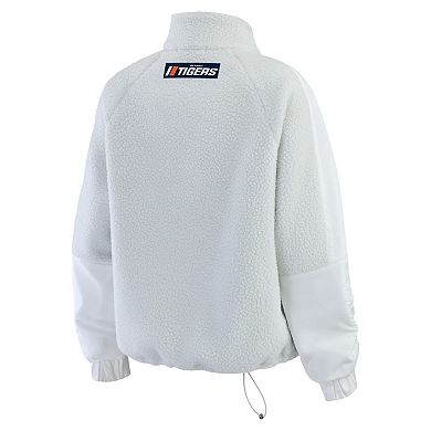 Women's WEAR by Erin Andrews Gray Detroit Tigers Polar Fleece Quarter-Zip Jacket