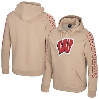 Men's Colosseum Tan Wisconsin Badgers Big Break Raglan Hoodie