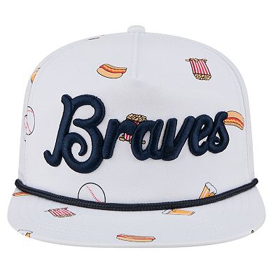 Men's New Era White Atlanta Braves Team Cheer Rope 19TWENTY Adjustable Hat