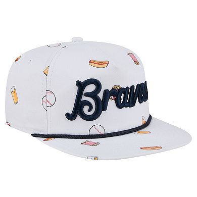 Men's New Era White Atlanta Braves Team Cheer Rope 19TWENTY Adjustable Hat