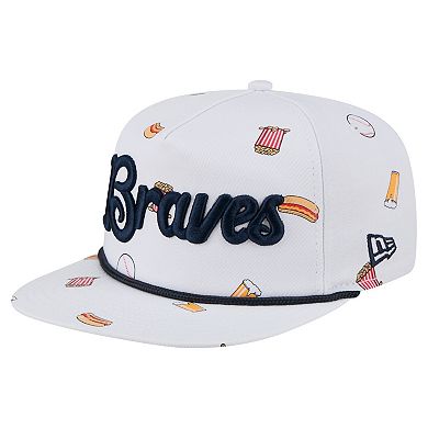Men's New Era White Atlanta Braves Team Cheer Rope 19TWENTY Adjustable Hat