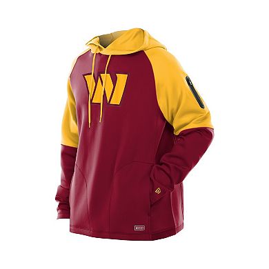 Men's New Era Burgundy Washington Commanders Combine Authentic Color Block Raglan Pullover Hoodie