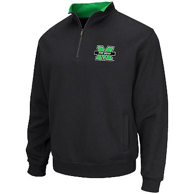 Men's Colosseum Black Marshall Thundering Herd Tortugas Logo Quarter-Zip Jacket